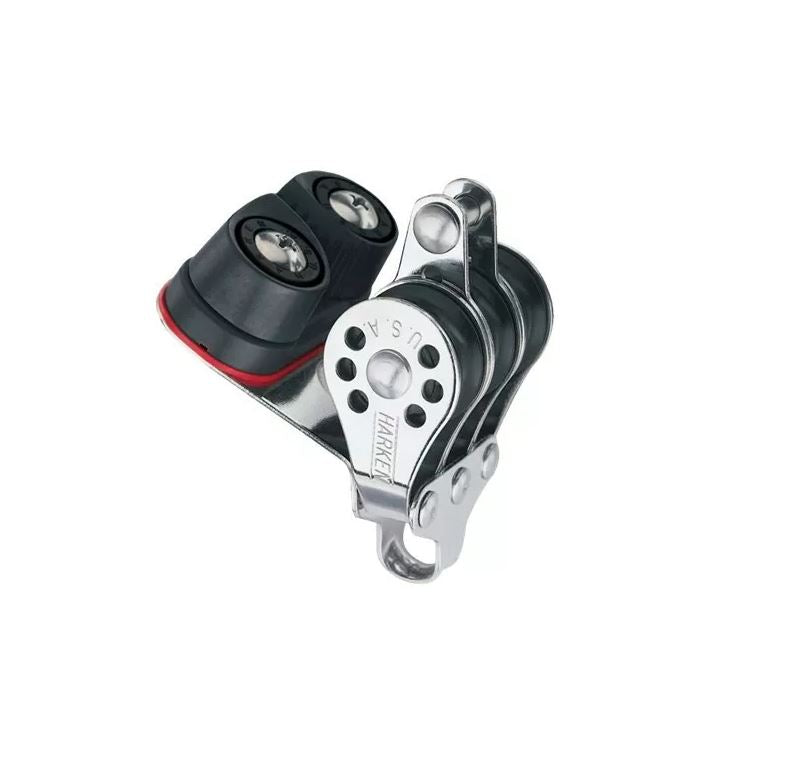Harken 22mm Micro Block, 3-scheibig, mit Curryklemme und Hundsfott